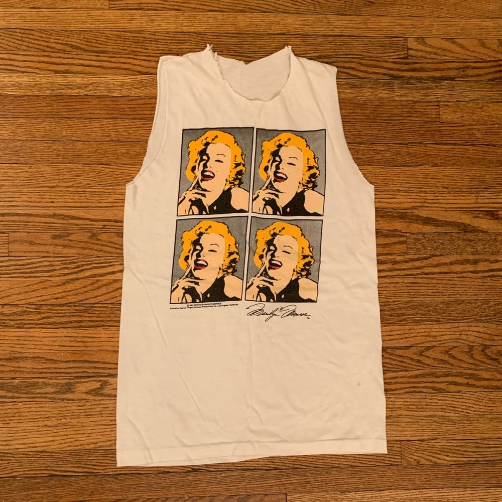 Vintage Marilyn Monroe/Andy Warhol cut off tee